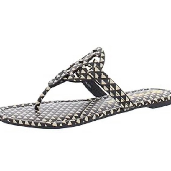 NEW! Tory Burch Miller Sandal Triangle Geo Print Flip Flop Authenticated Sz 6.5 - Picture 10 of 10